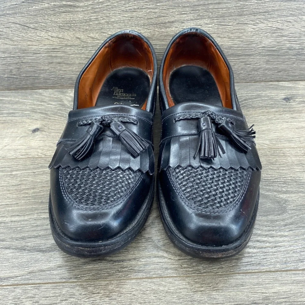 Allen Edmonds Cody Loafer Mens 10.5 D Black Woven Kiltie Tassel 1809 USA